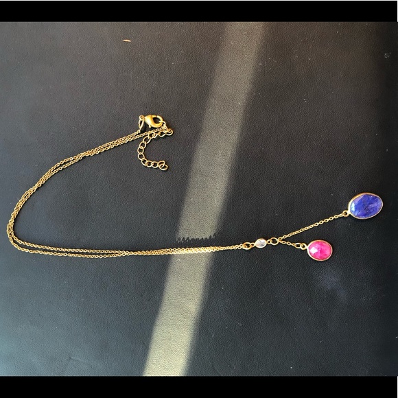 Blue and pink necklace